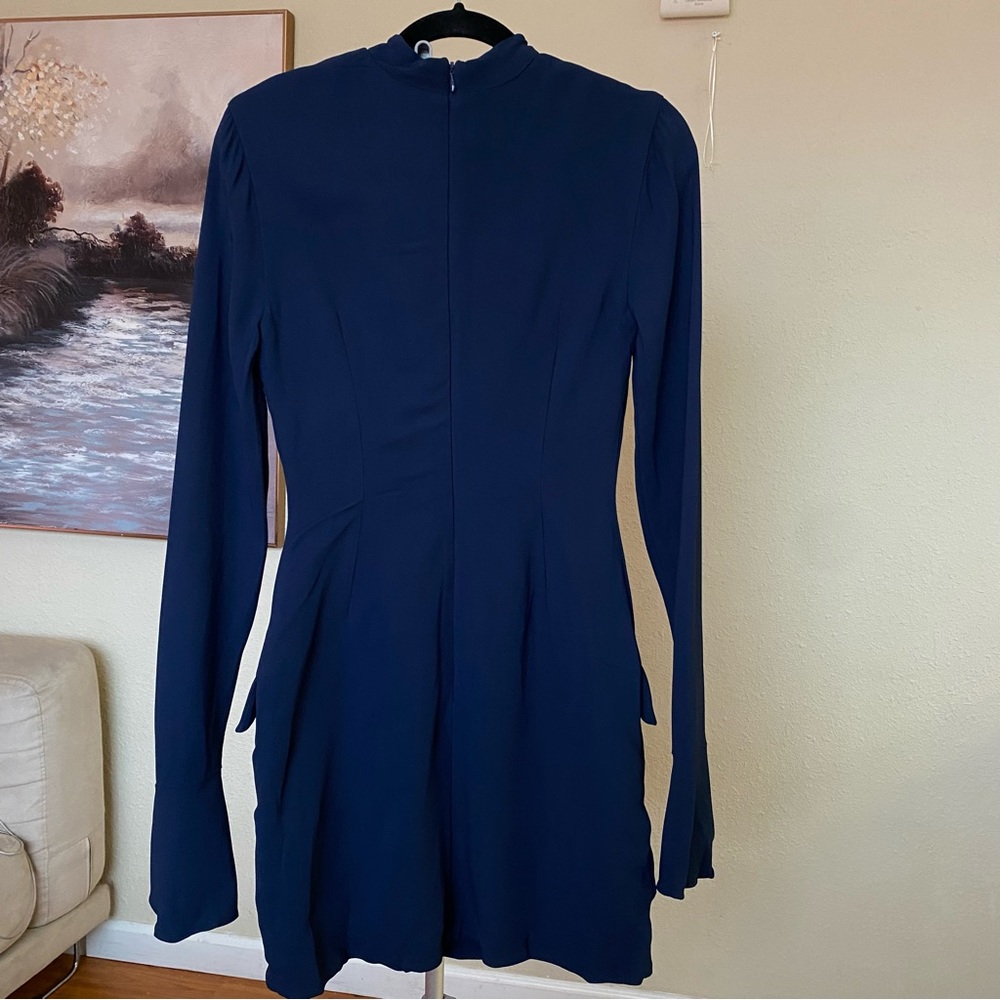 House of CB M TALL 'Mahalia' Navy Long Sleeve Mini Dress NWOT size M TALL - Picture 5 of 16
